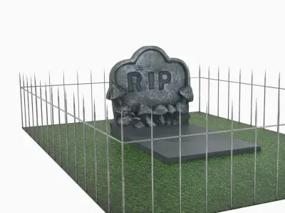 Cemetery - Grave Low-poly 3D model purchase
