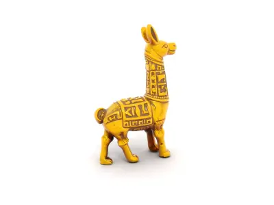 Golden Llama Sculpture model pack Low-poly 3D model purchase