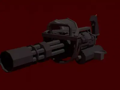 M-134 Minigun lowpoly Low-poly 3D model