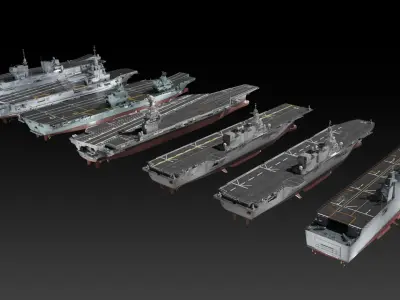 Modern aircraft carriers 3D Model Collection