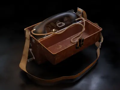 WW2 Military Telephone Low-poly 3D model