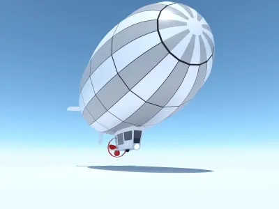 Generic Blimp Stylized LowPoly Low-poly 3D model