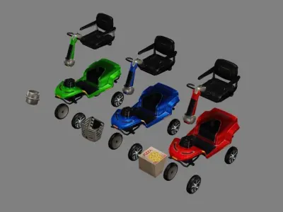 Delivery Bike Pack Low-poly 3D model