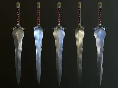 Wave Sword Low-poly 3D model
