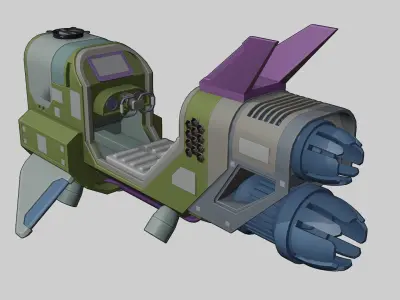  spacecraft Low-poly 3D model