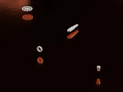 28 Mesh Piece Machines  Pipes  Connectors and Crates Low-poly 3D model