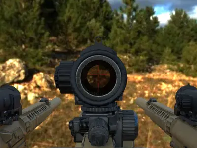 4X-1X Scope Low-poly 3D model