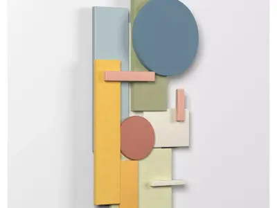 Wall Colored shapes Decoration - 40x90 - Collection - Part 7 3D model