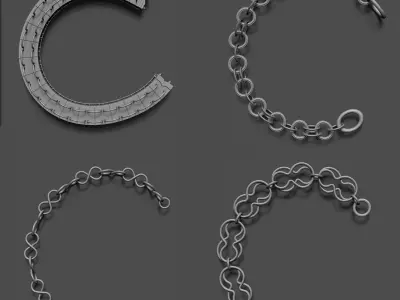 100 Sci Fi IMM Curve Brushes VOL 2  Low-poly 3D model
