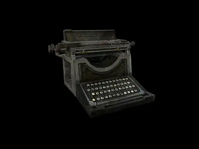 Typewriter - PBR - Textured Low-poly 3D model