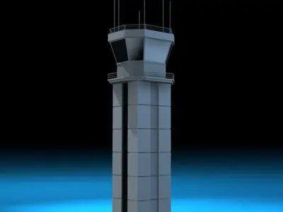 Airport control tower 3D model get