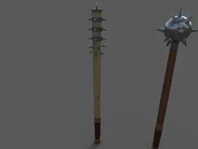 Medieval weapon pack 3D model Low-poly 3D model