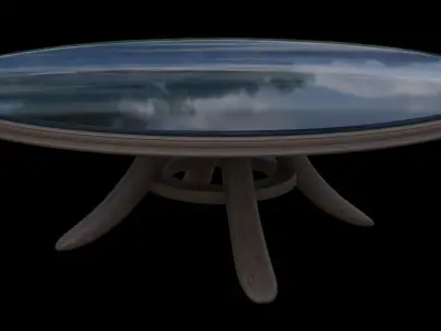 Antique Glass Table Low-poly 3D model