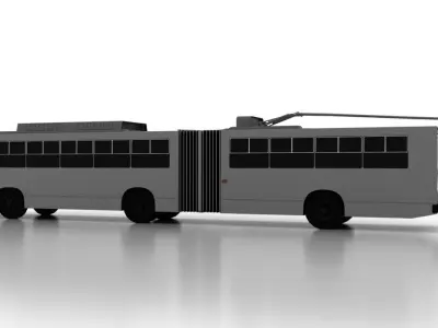 Trolleybus Kiyv-12-00 Low Low-poly 3D model