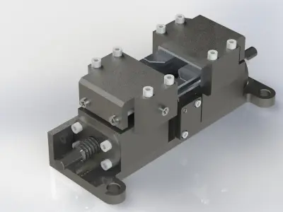 Machine vice with movable replaceable jaws 3D model