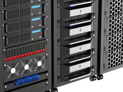  Detailed Three Server Racks 