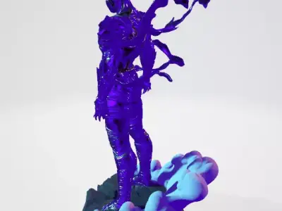Cosmic Garou The hero Hunter - One Punch Man Silver reflective 3D print model