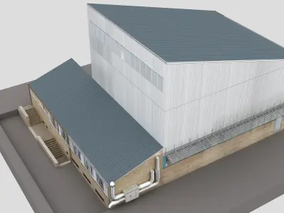 Realistic European City Block Building 02 Low-poly 3D model