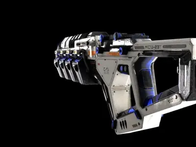 Cyber Gun Low-poly 3D model