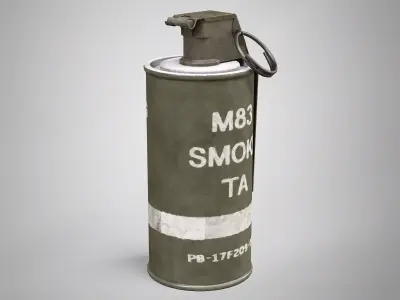 M83 White Smoke Hand Grenade AAA Game Ready Low-poly 3D model