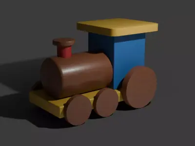  Toy Train 3D - Low Poly - Animation - Game - Decoration Low-poly 3D model