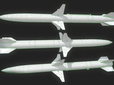 Missile AGM-88 HARM Low-poly 3D model