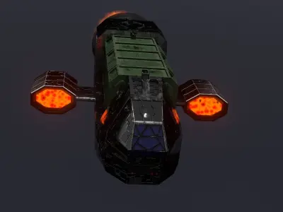 Low-Poly Sci-Fi Spaceship 3D model