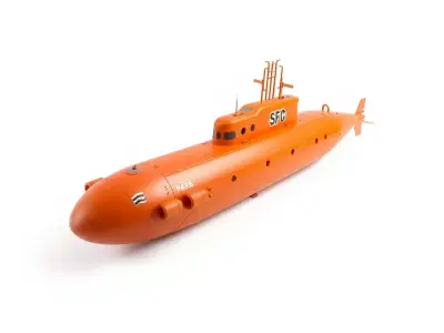Orange Submarine model pack Low-poly 3D model
