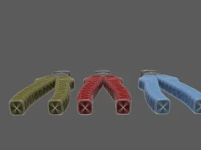 pliers three different colored Low-poly 3D model