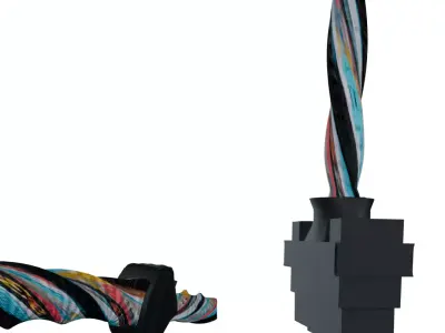 Wires with car connector  Free low-poly 3D model