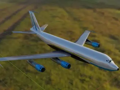 C-135 Style Military Jet - Custom 1950s Transport Low-poly 3D model