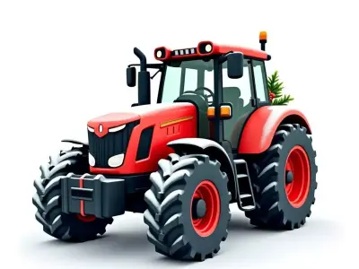Modern Farm Tractor 3D Model Festive Utility Vehicle Low-poly 3D model