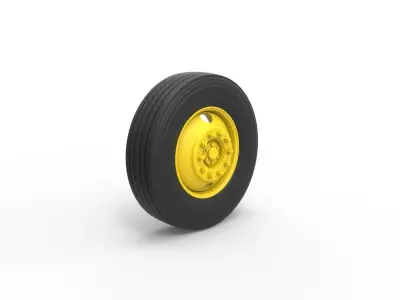 2 Hole front wheel of Vintage School bus Scale 1 to 25 3D print model