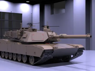 M1A2 Abrams tank Low-poly 3D model purchase