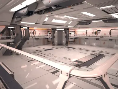  Sci Fi Hangar Interior 