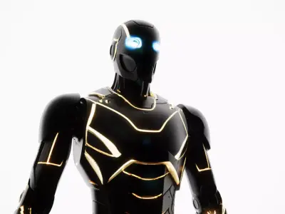 Black Gold Sci Fi Superhero Armor 3D model