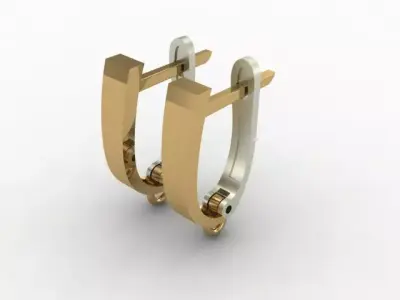 Upper Part Gold Earrings 3D print model