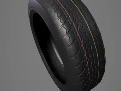 Car Wheel Low-poly 3D model