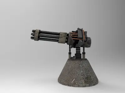 Advanced  Turrets Low-poly 3D model