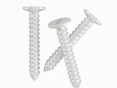 Aluminium Screw 01 Low-poly 3D model