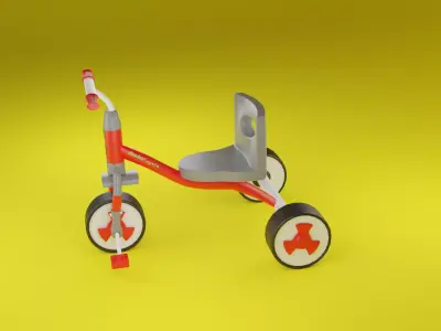 tricycle toy Low-poly 3D model