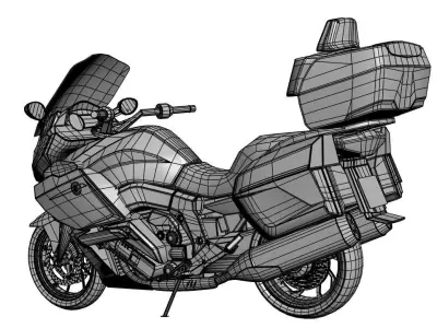 Motorcycle with bags 3D model