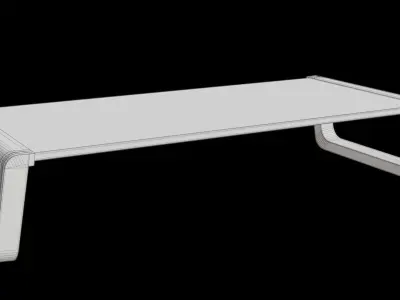 White Monitor Riser Low-poly 3D model