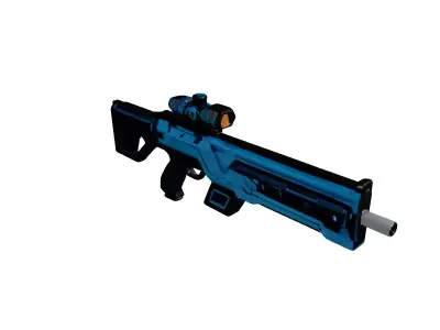 Futuristic Pulse Rifle with Blue Ammo Counter 3D model