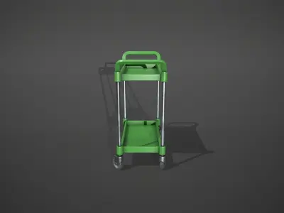 Green Service Cart Low-poly 3D model