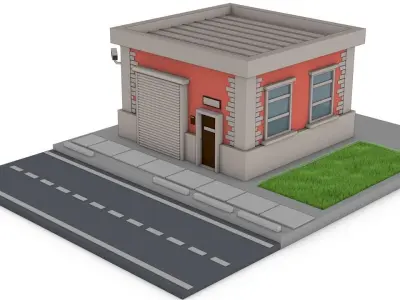 Warehouse  Low-poly 3D model