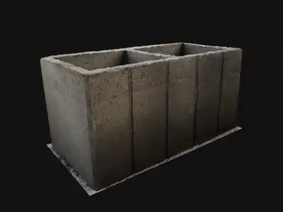 Concrete Gabion 3D Scan  iPhone LiDAR  GLTF  OBJ 3D model