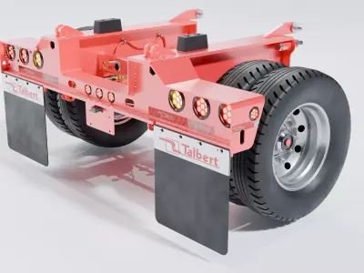 Talbert Trailer Flip Axle 3D model 3D model