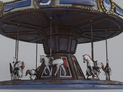 Carusel Low-poly 3D model