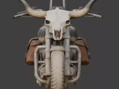 Longhorn Desert Nomad Motorcycle 3d Low-poly 3D model